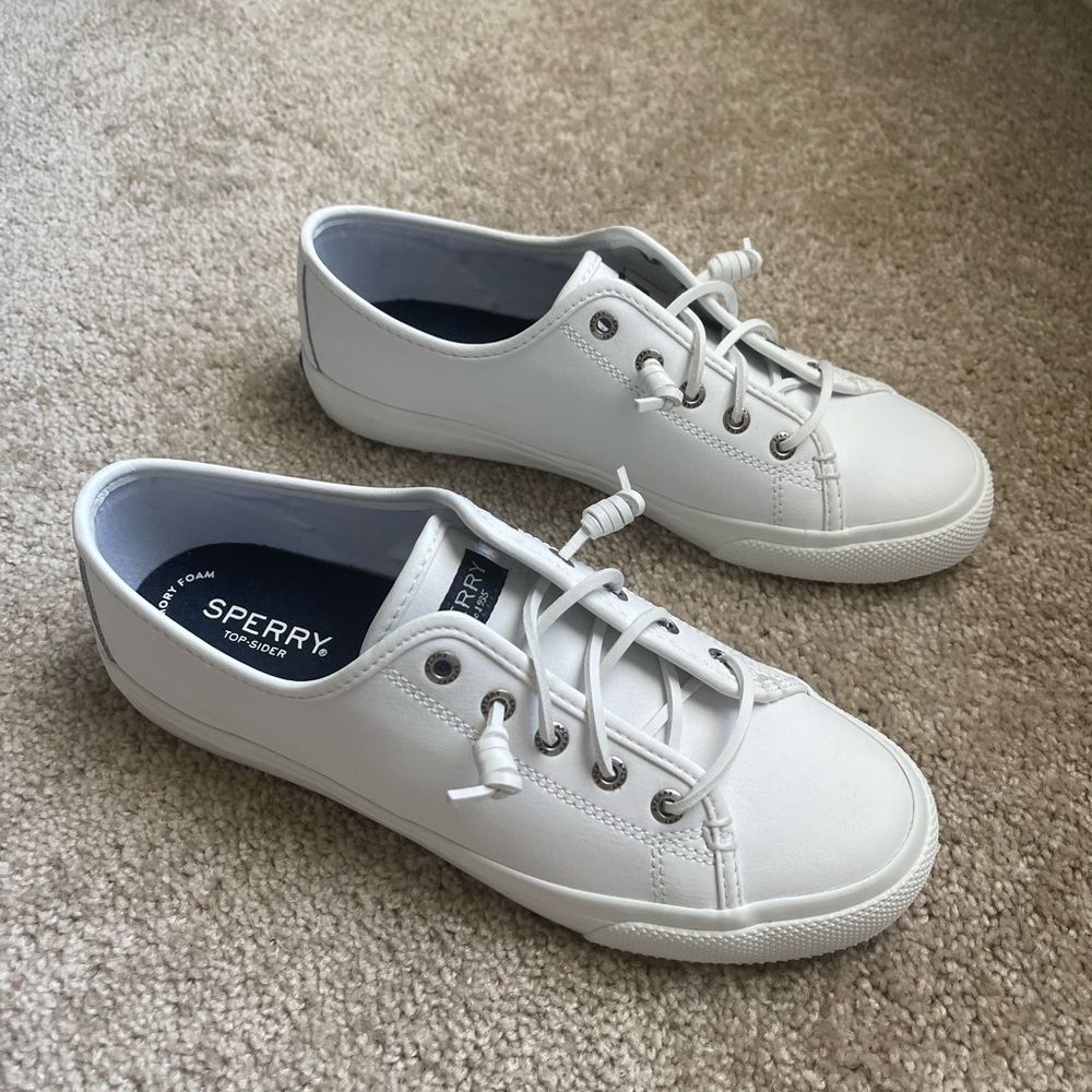 Leather Sperry Shoes- White